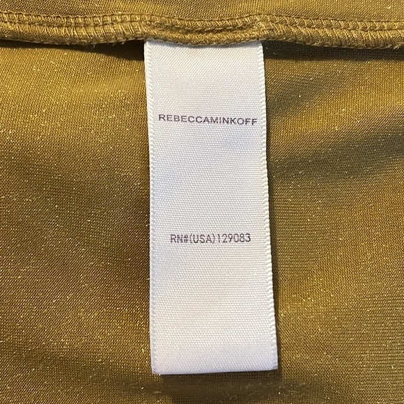 Rebecca Minkoff ROMY Velvet Midi Skirt Gold Citrine Size 4 - Picture 9 of 10